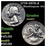 1776-1976-d Washington Quarter 25c Grades GEM+ Unc