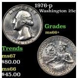 1976-p Washington Quarter 25c Grades GEM++ Unc