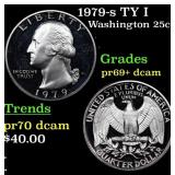 1979-s TY I Proof Washington Quarter 25c Grades GE