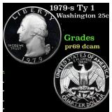 1979-s Ty 1 Proof Washington Quarter 25c Grades GE