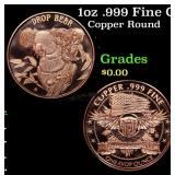 1oz .999 Fine Copper Bullion Round - "Drop Bear" S