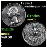 1989-d Washington Quarter 25c Grades GEM+ Unc