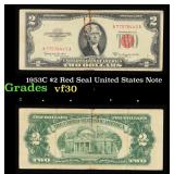 1953C $2 Red Seal United States Note Grades vf++