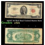 1953C $2 Red Seal United States Note Grades vf+