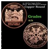 1oz .999 Fine Copper Bullion Round - Merry Christm