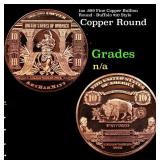 1oz .999 Fine Copper Bullion Round - Buffalo $10 S