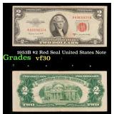 1953B $2 Red Seal United States Note Grades vf++
