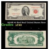 1953B $2 Red Seal United States Note Grades xf