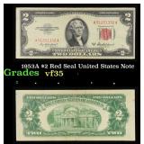 1953A $2 Red Seal United States Note Grades vf++