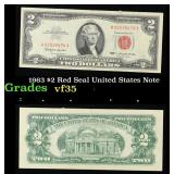 1963 $2 Red Seal United States Note Grades vf++