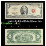1963 $2 Red Seal United States Note Grades vf++