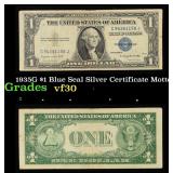 1935G $1 Blue Seal Silver Certificate Grades vf++