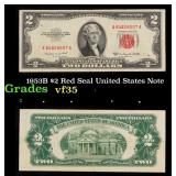 1953B $2 Red Seal United States Note Grades vf++
