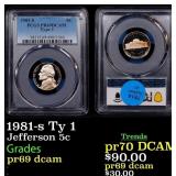PCGS 1981-s Ty 1 Proof Jefferson Nickel 5c pr69 dc