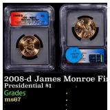 2008-d James Monroe Presidential Dollar First Day