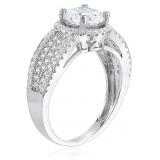 Decadence Sterling Silver 7mm round pave engagemen