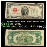1928G $2 Red Seal United States Note Grades vf++