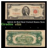 1953A $2 Red Seal United States Note Grades vf+