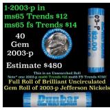 BU Shotgun Jefferson 5c roll, 2003-p 40 pcs Dunbar