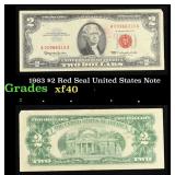 1963 $2 Red Seal United States Note Grades xf