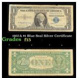 1957A $1 Blue Seal Silver Certificate Grades f+