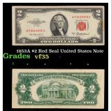 1953A $2 Red Seal United States Note Grades vf++