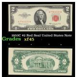 1953C $2 Red Seal United States Note Grades xf+