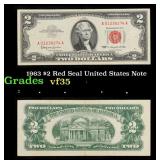 1963 $2 Red Seal United States Note Grades vf++