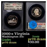 2000-s Virginia Proof Washington Quarter 25c ACG