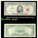 1963 $5 Red Seal United States Note Grades Select