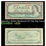 1954 Canada 1 Dollar Banknote P# 75d, Sig. Lawson-