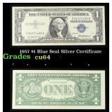 1957 $1 Blue Seal Silver Certificate Grades Choice