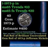 BU Shotgun Jefferson 5c roll, 1973-p 40 pcs Bell T