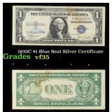 1935C $1 Blue Seal Silver Certificate Grades vf++