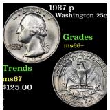 1967-p Washington Quarter 25c Grades GEM++ Unc