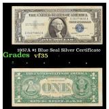 1957A $1 Blue Seal Silver Certificate Grades vf++