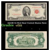 1953B $2 Red Seal United States Note Grades vf++
