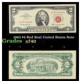 1963 $2 Red Seal United States Note Grades xf
