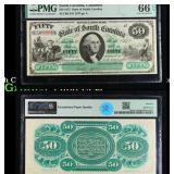 Very Cool 1872 $50 South Carolina, Columbia Obsole