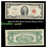 1963 $2 Red Seal United States Note Grades Choice