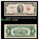 1953B $2 Red Seal United States Note Grades Choice