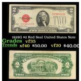1928G $2 Red Seal United States Note Grades vf++