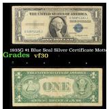 1935G $1 Blue Seal Silver Certificate Grades vf++