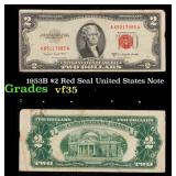 1953B $2 Red Seal United States Note Grades vf++