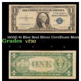 1935G $1 Blue Seal Silver Certificate Grades vf++
