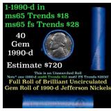 BU Shotgun Jefferson 5c roll, 1990-d 40 pcs Bell T