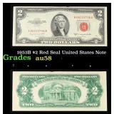 1953B $2 Red Seal United States Note Grades Choice