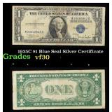 1935C $1 Blue Seal Silver Certificate Grades vf++