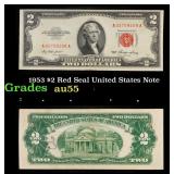 1953 $2 Red Seal United States Note Grades Choice