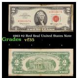 1963 $2 Red Seal United States Note Grades vf++